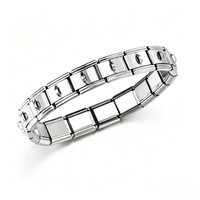 Bracelets tendance en acier inoxydable de style italien pour femmes et hommes, bijoux hip-hop en métal, cadeau de fête, breloques DIY, vente en gros