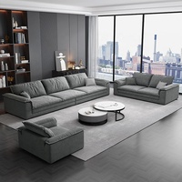 Ensemble de canapés modulaires carrés modernes de luxe, fauteuil, coussins doux, siège profond, canapé d'angle extra large pour salon de villa