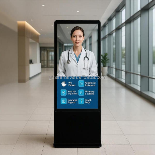 43 55 65 Inch Ai Digital Human Kiosk Free Standing Smart Android windows Touch Screen Interactive Ai Digital Signage