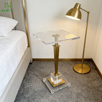 Petites tables basses en plexiglas de style moderne de luxe meubles de maison table d'appoint en métal acrylique pour le salon