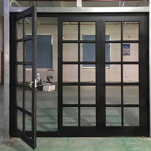 Puerta de Garaje de Acero Francesa Kendra con Dos Paneles y Cuatro Aberturas Laterales para Uso Comercial - Product Image 1