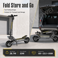 Scooter électrique tout-terrain 1200W, batterie 48V 18.2Ah, pneus pneumatiques de 11 pouces, scooter électrique pour adultes, 55 km/h, autonomie de 50 km