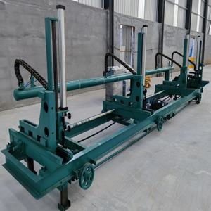 Sierra de cinta para madera, máquina aserradora semiautomática hidráulica neumática con carro para troncos - Product Image 3