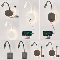 Lampe murale simple et moderne de style américain pour chambre à coucher Lampe de chevet de lecture minimaliste USB Angle réglable Source de lumière LED Aluminium