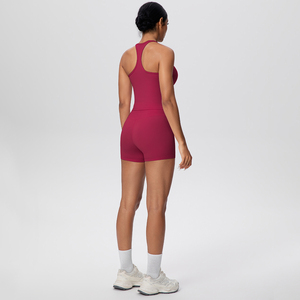 Completo Sportivo Personalizzato: Top Canotta e Pantaloncini, Scollo a V, Schiena Incrociata, Modellante, Traspirante, per <span class=keywords><strong>Fitness</strong></span> e <span class=keywords><strong>Palestra</strong></span>, Set Yoga 2 Pezzi - Product Image 6