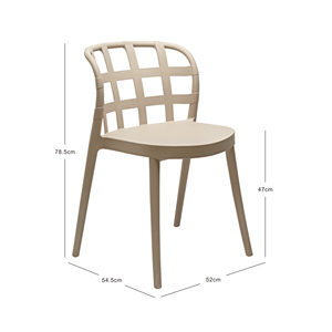 Silla de Plástico Transpirable con Respaldo Abierto para Patio, Jardín o <span class=keywords><strong>Comedor</strong></span> - Product Image 5