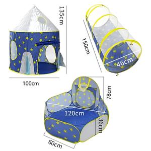 Fusée enfants jouer jouets en gros personnalisé couleur Logo taille bleu 3 en 1 <span class=keywords><strong>tente</strong></span> pour enfants maison <span class=keywords><strong>Tunnel</strong></span> piscine intérieur extérieur - Product Image 5