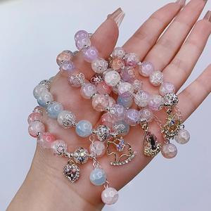 High Quality Stone Bead <b>Bracelet</b> for Women Gradient Smudged Glass Beads <b>Beaded</b> <b>Bracelet</b> Micro-inlaid Love Pendant <b>Bracelet</b> - Product Image 2