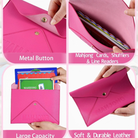 Porte-cartes MAHJONG gaufré en cuir PU, pochette pour mélangeurs de cartes et lecteurs de lignes, accessoires de divertissement pour Mahjong de table