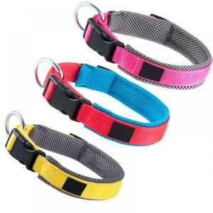 Collar de correa de nailon personalizado para mascotas, para perros pequeños, medianos y grandes, Pitbull, Bulldog, <span class=keywords><strong>Beagle</strong></span>, patrón sólido - Product Image 2