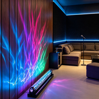 Lampe LED 3D intelligente pour laveuse murale DMX RGBW, barre de lampe à projection de flamme, contrôle de l'eau, éclairage de décoration de fond de salon