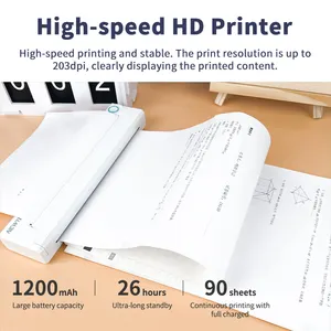 Newyes A4 Formaat Handige Fotoprinter Draagbare Telefoon Draadloze Document Thermische Printer