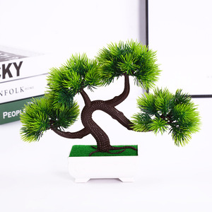 Árbol Bonsái Artificial Qi Xing de 21 cm, Planta Verde de Plástico para Escritorio, Decoración del Hogar, Adorno de Escritorio - Product Image 1