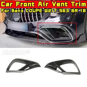 Évent d'admission d'air de pare-chocs avant de voiture en Fiber de carbone véritable pour Mercedes Benz Classe S COUPE W217 S63 BR 2018 Kit de carrosserie de garniture d'évent - Product Image 2