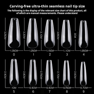 Boîte de 500 faux ongles en ABS, extensions d'ongles à couverture complète, à presser, pour usage professionnel en salon de manucure - Product Image 5