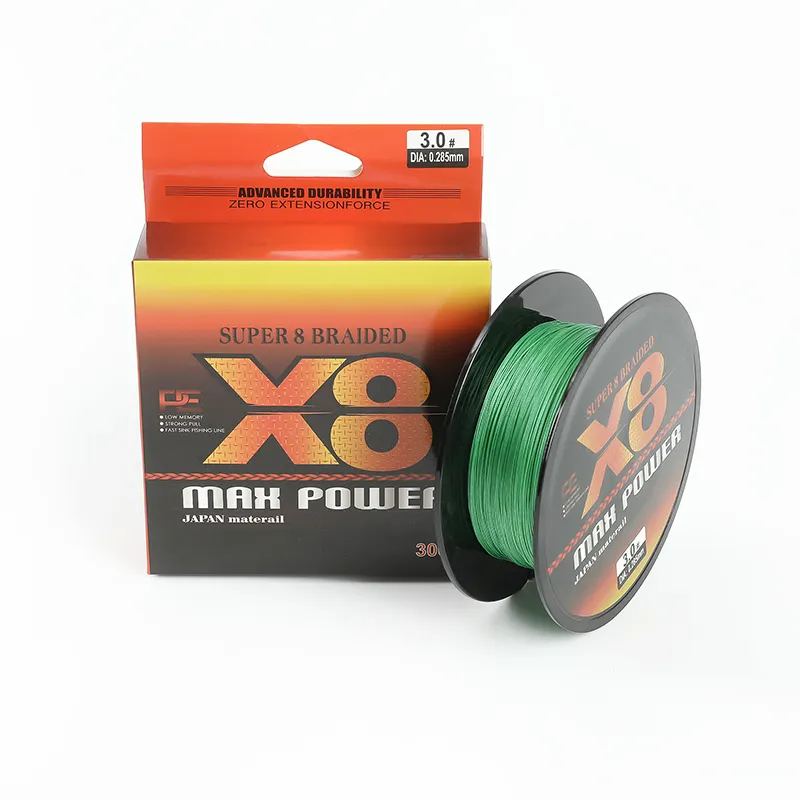 The most popular 300 meters Dark Green fishing line PE 8 strand braided for outdoor