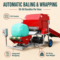 Enrouleuse de balles rondes Strosen pour ensilage, foin, maïs et aliments pour bétail, avec moteur diesel, pour ensilage humide et emballage agricole