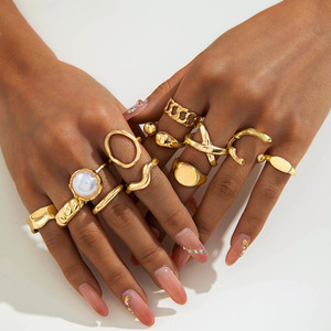 Accesorios de Boxeo para Mujer al por Mayor, Anillos de Piedras Preciosas de Acero Inoxidable Chapados en Oro de 18K, Estilo Náutico - Product Image 1