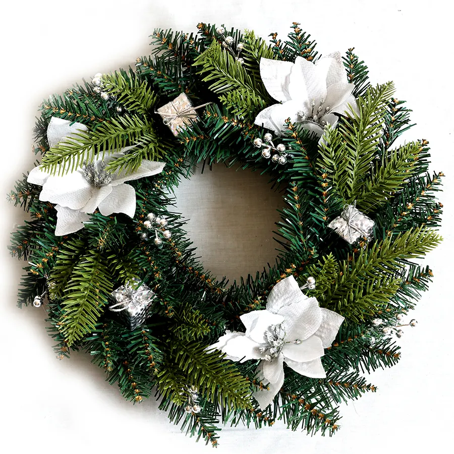 Hot Selling Christmas Artificial Wreath Wedding Party Door Front Decorative   Wreaths Wholesale XMAS Wreaths