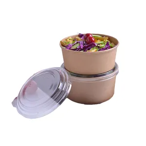 Giấy Gạo Dùng Một Lần Nước Salad Bowl Với Nắp Bao Bì Hộp Giấy Tùy Chỉnh Màu Sắc Chấp Nhận HXD Hoặc Tùy Chỉnh Tiêu Chuẩn Đóng Gói Carton