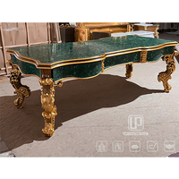 Table de bureau en malachite naturelle antique classique haut de gamme sculptée à la main, très vendue