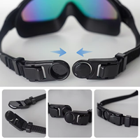 Ensemble de lunettes de natation 6 en 1 avec bouchons d'oreilles pour adultes et jeunes, kit essentiel pour la natation, lunettes de natation à verres noirs à revêtement iridescent
