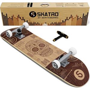 Patineta Completa Profesional SKATRO de 31 Pulgadas con Ejes Gravity Cast, Ruedas de PU y Cinta Antideslizante - Product Image 2