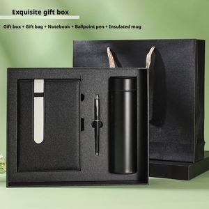 Corporate Promotion Business Valentine <b>Graduation</b> Distributions Gift Set Notebook Pen Custom Logo Embossed Printing Modern Black - Product Image 2
