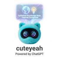Porte-clés électronique en peluche Cyan Tech ChatGPT, style technologique, lentille lumineuse, réveil par pression, recherche d'informations, faible MOQ, OEM disponible