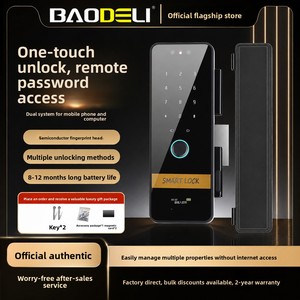 Cerradura Inteligente para Puerta de Vidrio con Huella Dactilar, Contraseña, Tarjeta, Reconocimiento Facial, Instalación sin Taladro, Control de Acceso para Oficina/Tienda - Product Image 5