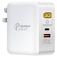 Adaptateur secteur mural 3 broches CN 3 ports XT60 20V 10A 200W Type C 100W USB A QC3.0 18W PD GaN Chargeur rapide pour téléphone et ordinateur portable