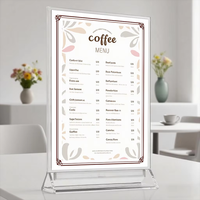 Support de menu de table transparent, porte-affiche double face en plastique transparent, cadres photo pour affichage sur bureau A5