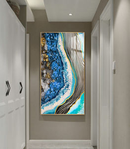 Tranh Sơn Nhựa Màu Vàng Khung ArtUnion Tranh Sơn Khung Màu Xám Hợp Kim Nhôm Nghệ Thuật Treo Tường Trừu Tượng Pha Lê Lỏng Để Trang Trí - Product Image 3