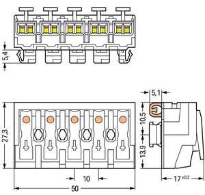 294-8135 Copper Contact Transparent PC Housing and Cover 2-<b>Wire</b> Max Conductor 4 Mm² Ambient Operating Temperature - Product Image 2