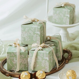 Wedding Candy Chocolate Paper Folding Decorations <b>Box</b> with Ribbon Favor Gifts Guest <b>Party</b> Packages Recycled - Product Image 4