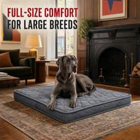 Matelas orthopédique pour chien 108x71cm gris matelassé 11cm d'épaisseur avec housse imperméable pour grandes races