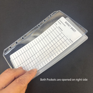 Новинка, оптовая продажа, прочный толстый мягкий многоразовый ПВХ-Папка с 6 отверстиями, прозрачный чехол с двойным карманом для наличных денег - Product Image 3