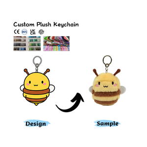 Fabricant OEM ODM de peluches personnalisées créatives, créez votre propre marque, peluche de collection, porte-clés en peluche d'abeille - Product Image 1