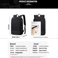 Sac à dos d'affaires en nylon durable au design décontracté et tendance, grande capacité, sac d'étudiant, sac à dos pour ordinateur portable 16 pouces