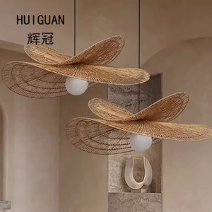 โคมไฟระย้าหวายสไตล์วาบิซาบิทรงกลม E27 LED หัวเดียว สำหรับโรงแรม เกสต์เฮาส์ ห้องน้ำชาเซน ห้องนอน - Product Image 2