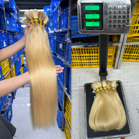 Extensions de cheveux vierges non traités à 100 %, blonds, lisses comme des baguettes, en vrac, pour tressage, cheveux humains blonds pour tressage
