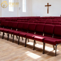 Chaises d'église empilables modernes en gros, mobilier de théâtre à structure métallique, sièges de pupitre commerciaux, chaises de pasteur pour auditoriums