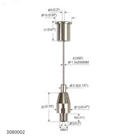 Combinaison de câbles, panneaux lumineux LED en laiton, corde suspendue, lampes de ligne, fil de verrouillage