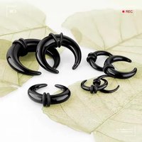 Ensanchador cónico de oreja de cuerno acrílico en forma de C, expansor de pinza de oreja de Búfalo, anillos para tabique, joyería Piercing con juntas tóricas