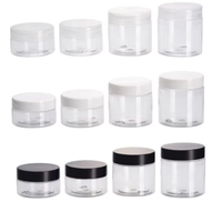 Bocaux en plastique PET à large ouverture avec couvercles en aluminium, transparents, pour cosmétiques et poudres en vrac, avec bouchons à vis – Vente en gros