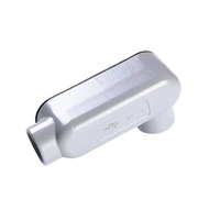 Corps de conduit LR fileté en aluminium gris de 1/2 à 4 pouces avec couvercle en acier, ensemble de boîtes de jonction comprenant un joint à vis