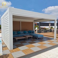 Véranda en verre pliable en aluminium, aucun permis de construction requis pour l'enclos de patio d'une villa