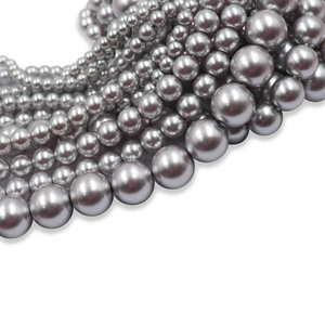 Suministros para la Fabricación de Joyas, Perlas de Imitación Sueltas, Grado 5A, Color <span class=keywords><strong>Gris</strong></span> Claro 616, Perlas Redondas con Orificio, Venta al Por Mayor en Caja - Product Image 6