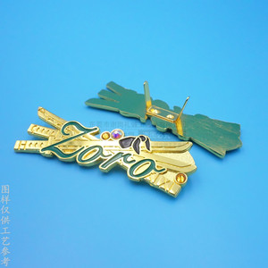 Zoro <b>Anime</b> <b>Keychain</b> Metal Badge 50mm With Rhinestones For Bags And Accessories - Product Image 2
