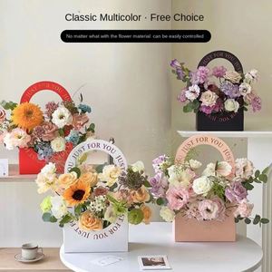 Caja de Papel para Flores, Portátil, Simple, Hueca, con Asa, para Regalos de Eventos Deportivos - Product Image 4